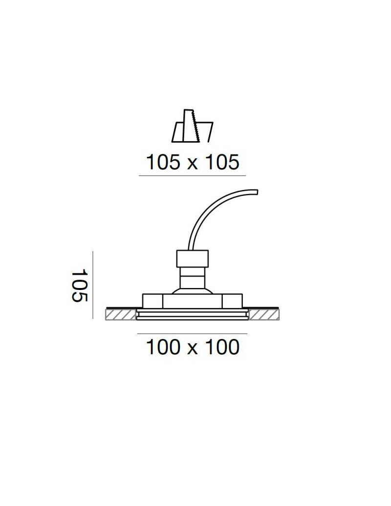Faretto da incasso quadrato Horus a scomparsa in gesso per cartongesso, GU10 | Gea Luce -GEA LUCE