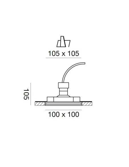 Faretto da incasso quadrato Horus a scomparsa in gesso per cartongesso, GU10 | Gea Luce -GEA LUCE