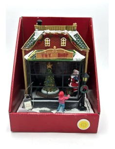 Giostra natalizia negozio del Natale con Babbo Natale in resina, Ø 20 x 25 cm | Il Punto -IL PUNTO