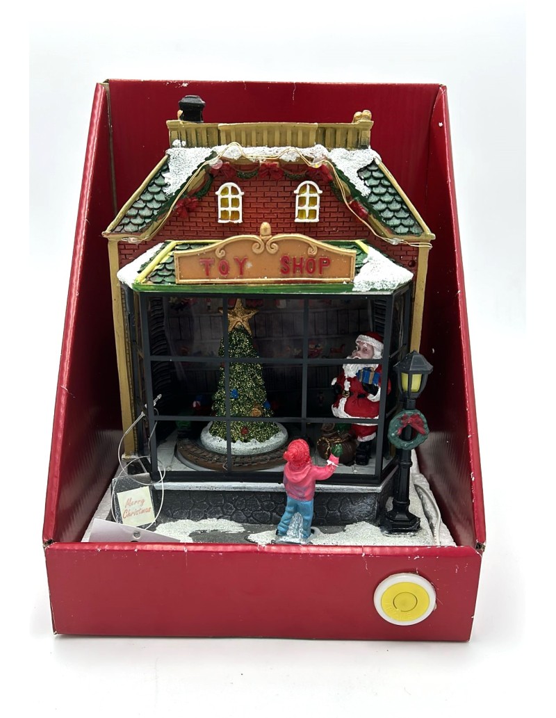 Giostra natalizia negozio del Natale con Babbo Natale in resina, Ø 20 x 25 cm | Il Punto -IL PUNTO