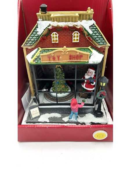 Giostra natalizia negozio del Natale con Babbo Natale in resina, Ø 20 x 25 cm | Il Punto -IL PUNTO