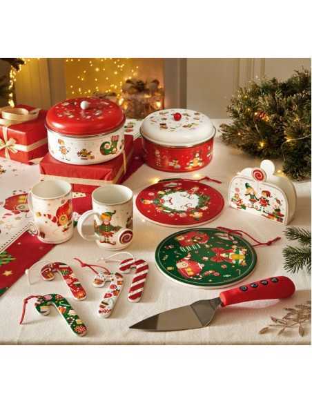 Elfomagia set 4 decorazioni natalizie in ceramica magnetiche, da appendere | Brandani -BRANDANI