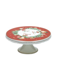 Elfomagia alzata natalizia a un piano in new bone china con elfi Ø 20,5 cm | Brandani -BRANDANI