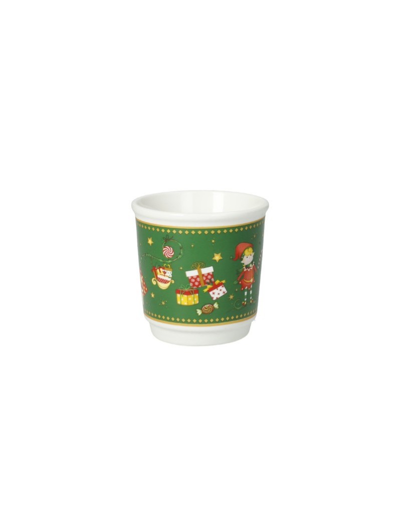 Elfomagia set 4 tazzine a bicchierino natalizie in new bone china | Brandani -BRANDANI