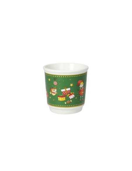 Elfomagia set 4 tazzine a bicchierino natalizie in new bone china | Brandani -BRANDANI