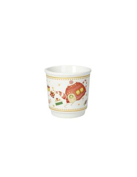 Elfomagia set 4 tazzine a bicchierino natalizie in new bone china | Brandani -BRANDANI
