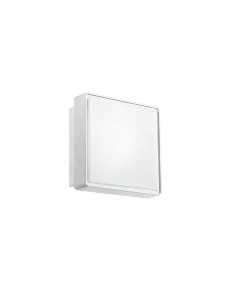 Plafoniera da esterno Picca quadrata 22 cm in ABS bianco, E27, IP65 | Ondaluce -ONDALUCE