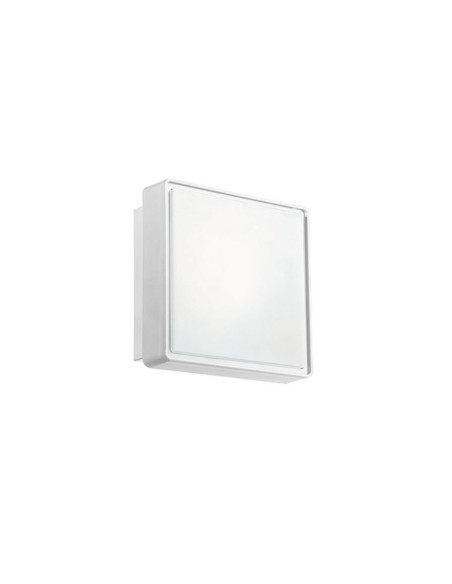 Plafoniera da esterno Picca quadrata 22 cm in ABS bianco, E27, IP65 | Ondaluce -ONDALUCE