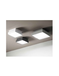 Plafoniera da esterno Picca quadrata 22 cm in ABS bianco, E27, IP65 | Ondaluce -ONDALUCE 2
