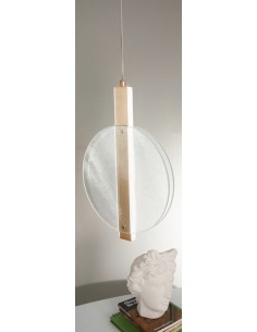 Lampada a sospensione LED Juis Ø 30 in metallo e vetro texturizzato trasparente | Ondaluce -ONDALUCE