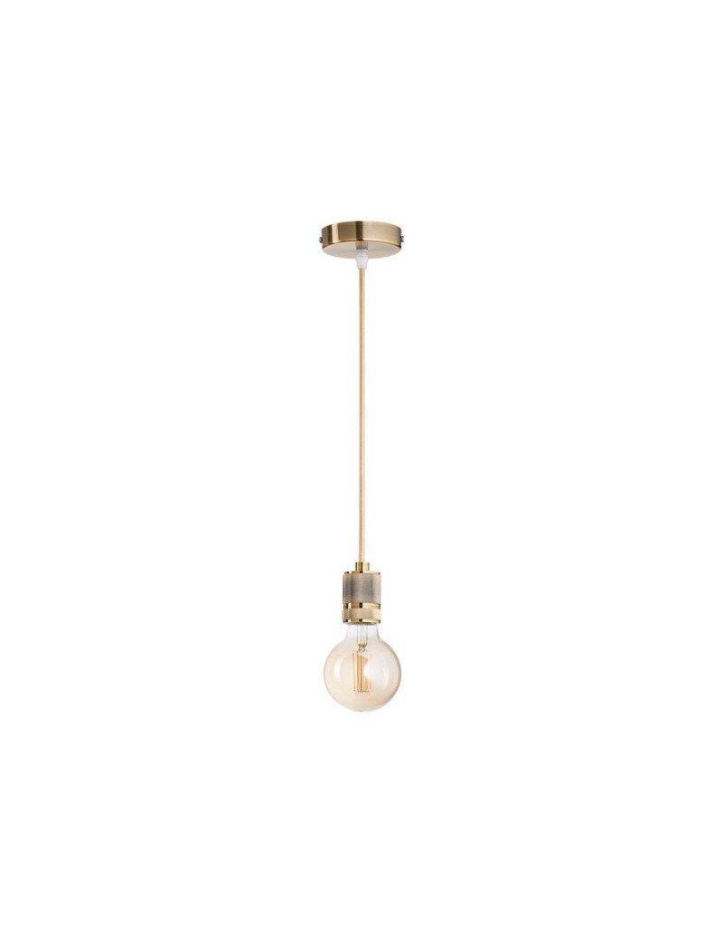 Lampada a sospensione a bicchiere Ø 4,2 cm ottone con cavo in tessuto oro, E27 | Gea Luce -GEA LUCE