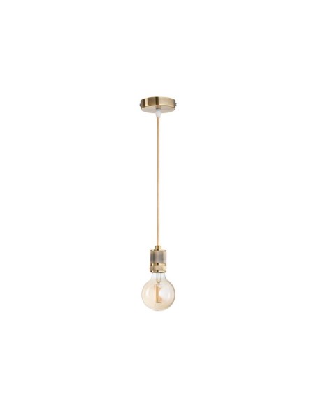 Lampada a sospensione a bicchiere Ø 4,2 cm ottone con cavo in tessuto oro, E27 | Gea Luce -GEA LUCE