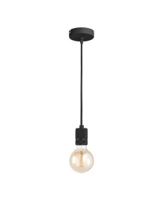 Lampada a sospensione a bicchiere Ø 4,2 cm nera con cavo in tessuto nero, E27 | Gea Luce -GEA LUCE