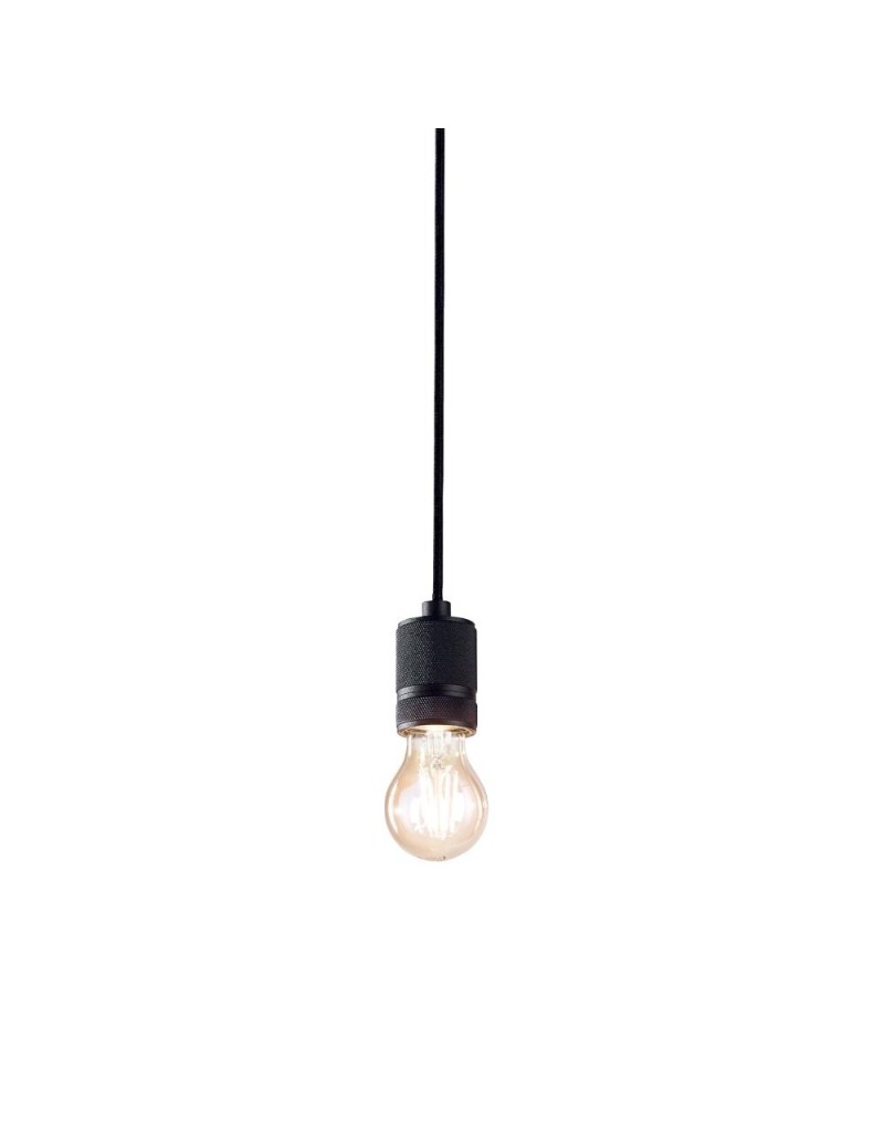 Lampada a sospensione a bicchiere Ø 4,2 cm nera con cavo in tessuto nero, E27 | Gea Luce -GEA LUCE