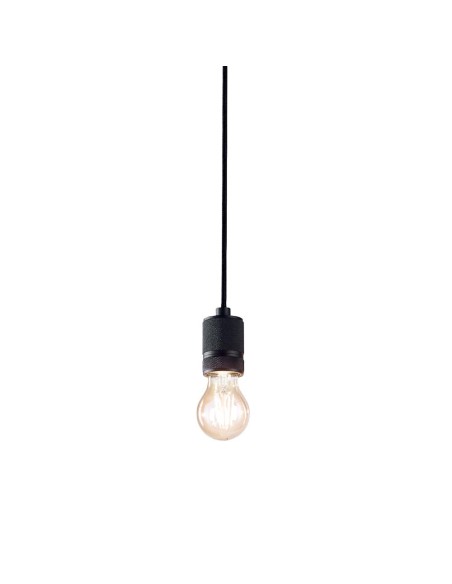 Lampada a sospensione a bicchiere Ø 4,2 cm nera con cavo in tessuto nero, E27 | Gea Luce -GEA LUCE