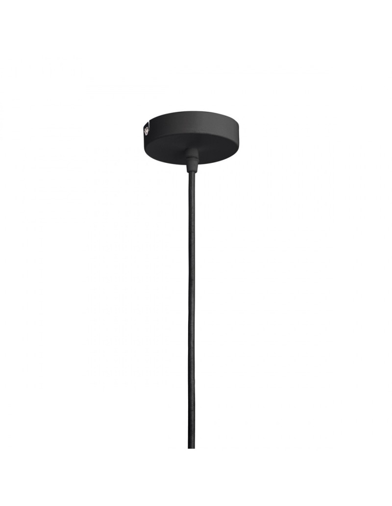 Lampada a sospensione a bicchiere Ø 4,2 cm nera con cavo in tessuto nero, E27 | Gea Luce -GEA LUCE