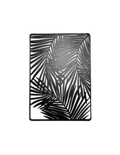 Tropical pannello quadro nero in  metallo con foglie di palma design esotico e sofisticato ideale per ingressi saloni e camere