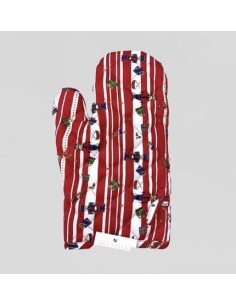 Guanto da forno natalizio rosso Lo Schiaccianoci in cotone e poliestere, 17 x 27 | Brandani -BRANDANI