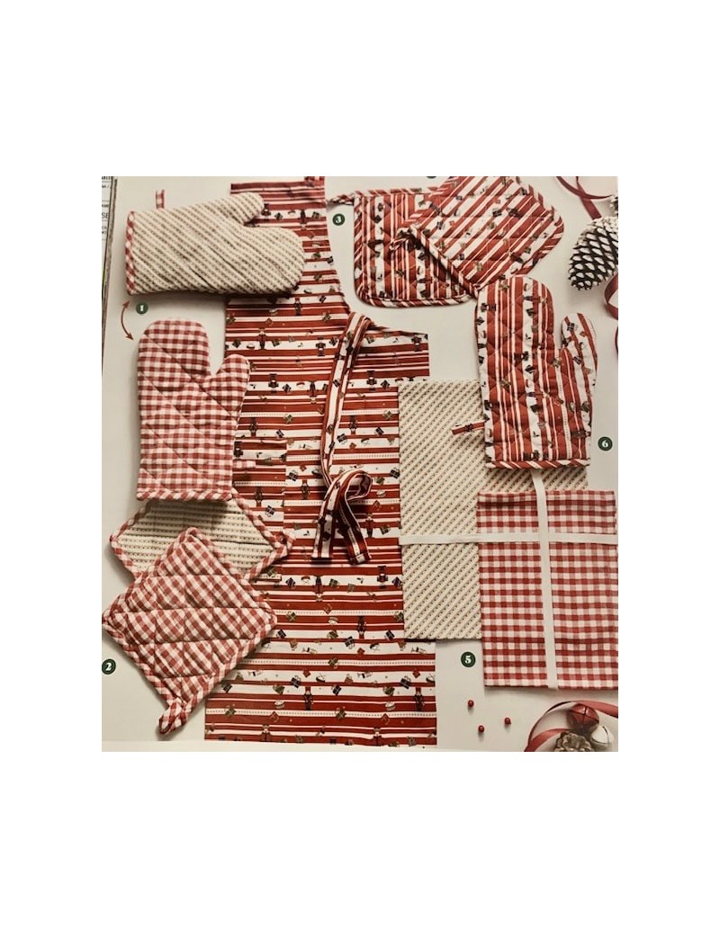 Set 2 presine natalizie rosse Lo Schiaccianoci in cotone | Brandani -BRANDANI