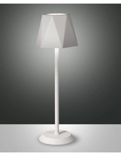 Lampada da tavolo ricaricabile Katy bianca LED 3000K IP54, dimmer touch, H 38 cm | Fabas Luce -FABAS LUCE 2