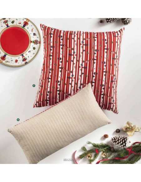 Cuscino natalizio 60x60 cm in cotone decoro schiaccianoci, Lo Schiaccianoci | Brandani -BRANDANI