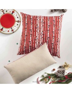 Cuscino natalizio 30x60 cm in cotone decoro corona, Lo Schiaccianoci | Brandani -BRANDANI
