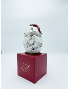 Uovo di Pasqua contenitore portafortuna con corno, carte napoletane e pendenti in ceramica, H 19 cm | A Ciort -A CIORT