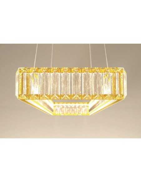 Lampada a sospensione LED Akala lineare 120 cm in ottone e cristallo, dimmerabile | Redo -REDO GROUP