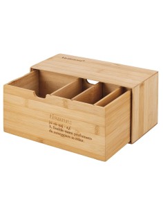 Victionary scatola in legno porta tè e tisane con 4 slot dal design raffinato organizza con stile le tue tisane e tè preferiti