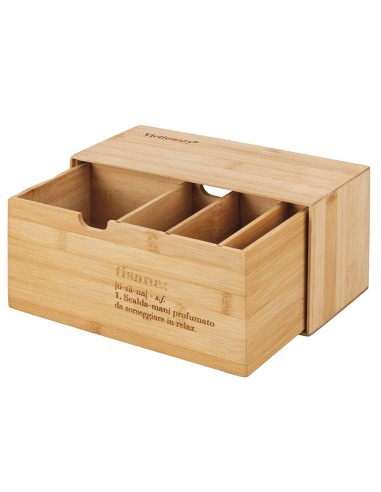 Victionary scatola in legno porta tè e tisane con 4 slot dal