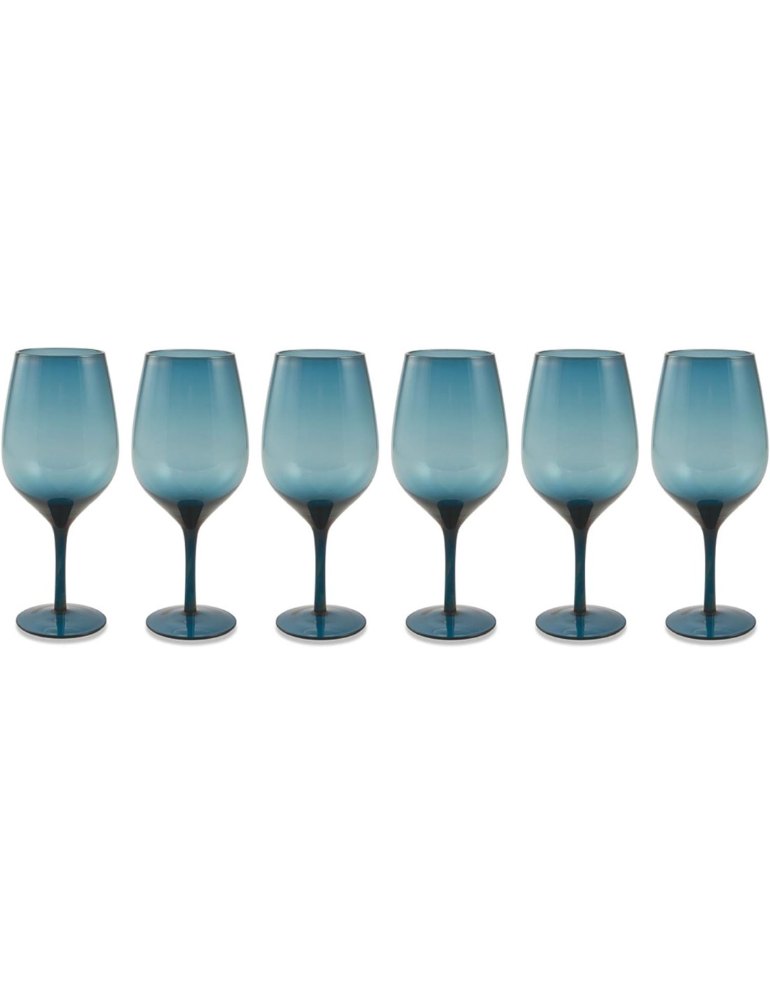 Set 6 calici bicchieri bicchiere acqua 260 ml in vetro colore blu
