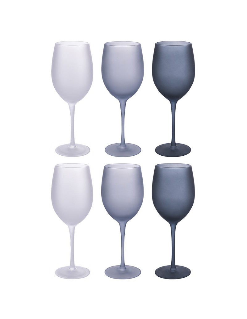Blue Dream set 6 calici in vetro frosted azzurro effetto ghiaccio, 650 ml | Villa d'Este -VILLA D' ESTE