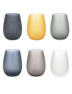 Cala Dorada set 6 bicchieri acqua in vetro satinato, colori assortiti, 600 ml | Villa d'Este -VILLA D' ESTE