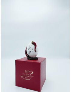 Uovo di Pasqua portafortuna con corni rossi in ceramica dipinta a mano, H 10 cm | A Ciort -A CIORT