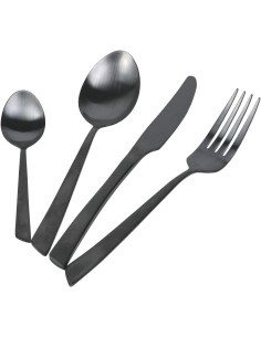Cut set posate 24 pezzi in acciaio nero con finitura opaca | Villa d'Este -VILLA D' ESTE