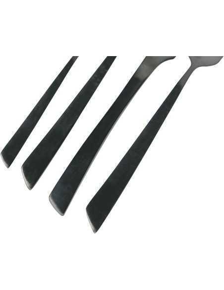 Cut set posate 24 pezzi in acciaio nero con finitura opaca | Villa d'Este -VILLA D' ESTE