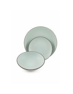 Kora Light servizio piatti 18 pezzi in gres grigio chiaro | Villa d'Este -VILLA D' ESTE