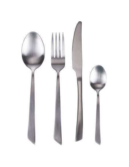 Cut set posate 24 pezzi in acciaio silver con finitura opaca | Villa d'Este -VILLA D' ESTE