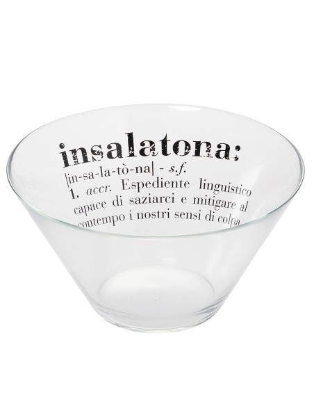 Victionary insalatiera in vetro trasparente con scritta Insalatona, 4 litri | Villa d'Este -VILLA D' ESTE