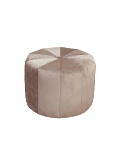 Pouf tondo in velluto marrone e legno, Ø 52 cm | Fade -FADE