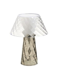 Lampada da tavolo Tata in acrilico fumè con paralume trasparente, Ø 20 cm, G9 | Emporium -EMPORIUM
