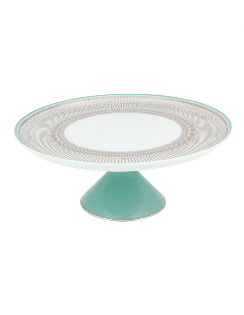 Venezia alzata per dolci in porcellana con decoro platino 28,2 cm | Vista Alegre -VISTA ALEGRE