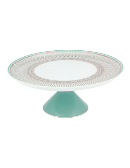 Venezia alzata per dolci in porcellana con decoro platino 28,2 cm | Vista Alegre -VISTA ALEGRE