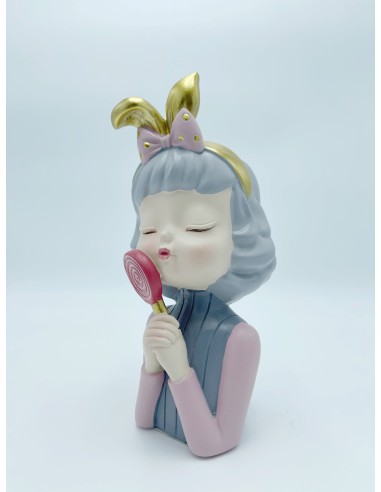 Vaso - Statua Dolls Bambola Lollipop in resina -PETITE FANTASIE