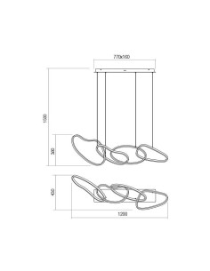 Lampada a sospensione LED Bias 120 cm oro opaco e diffusori bianchi, 90 W CCT | Redo -REDO GROUP 2