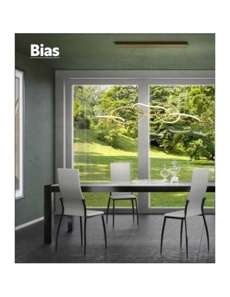 Lampada a sospensione LED Bias 120 cm oro opaco e diffusori bianchi, 90 W CCT | Redo -REDO GROUP