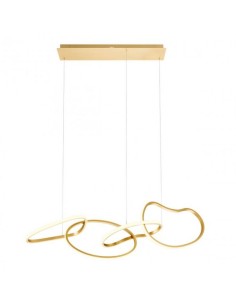 Lampada a sospensione LED Bias 120 cm oro opaco e diffusori bianchi, 90 W CCT | Redo -REDO GROUP