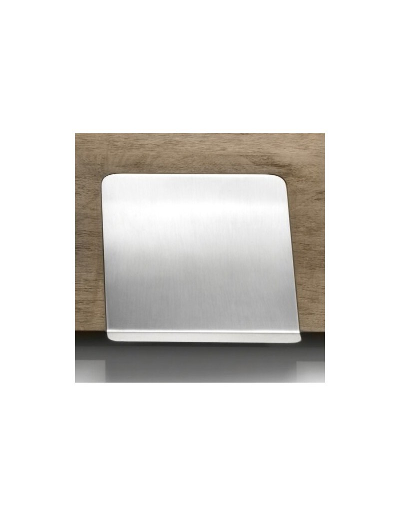 Workstation tagliere in noce canaletto e acciaio con alloggio iPad 55 x 60 cm | KnIndustrie -KNINDUSTRIE