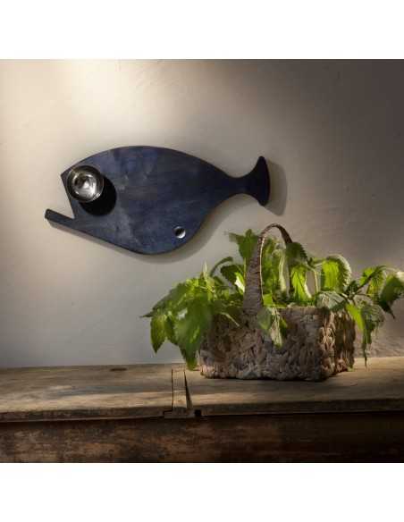 Pesce Fresco Blue Fish tagliere in noce canaletto e acciaio | KnIndustrie -KNINDUSTRIE
