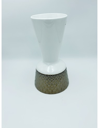 Vaso in ceramica bianco e bronzo -PETITE FANTASIE